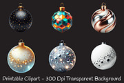 Modern Christmas Baubles Clipart, an Illustration by RobertsArt (Thumbnail 5 of 7)