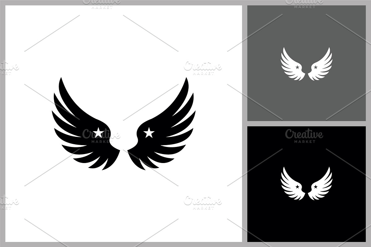 Wings Silhouette with Stars Icon, a Branding & Logo Template by quadrazo (Photo 2 of 2)