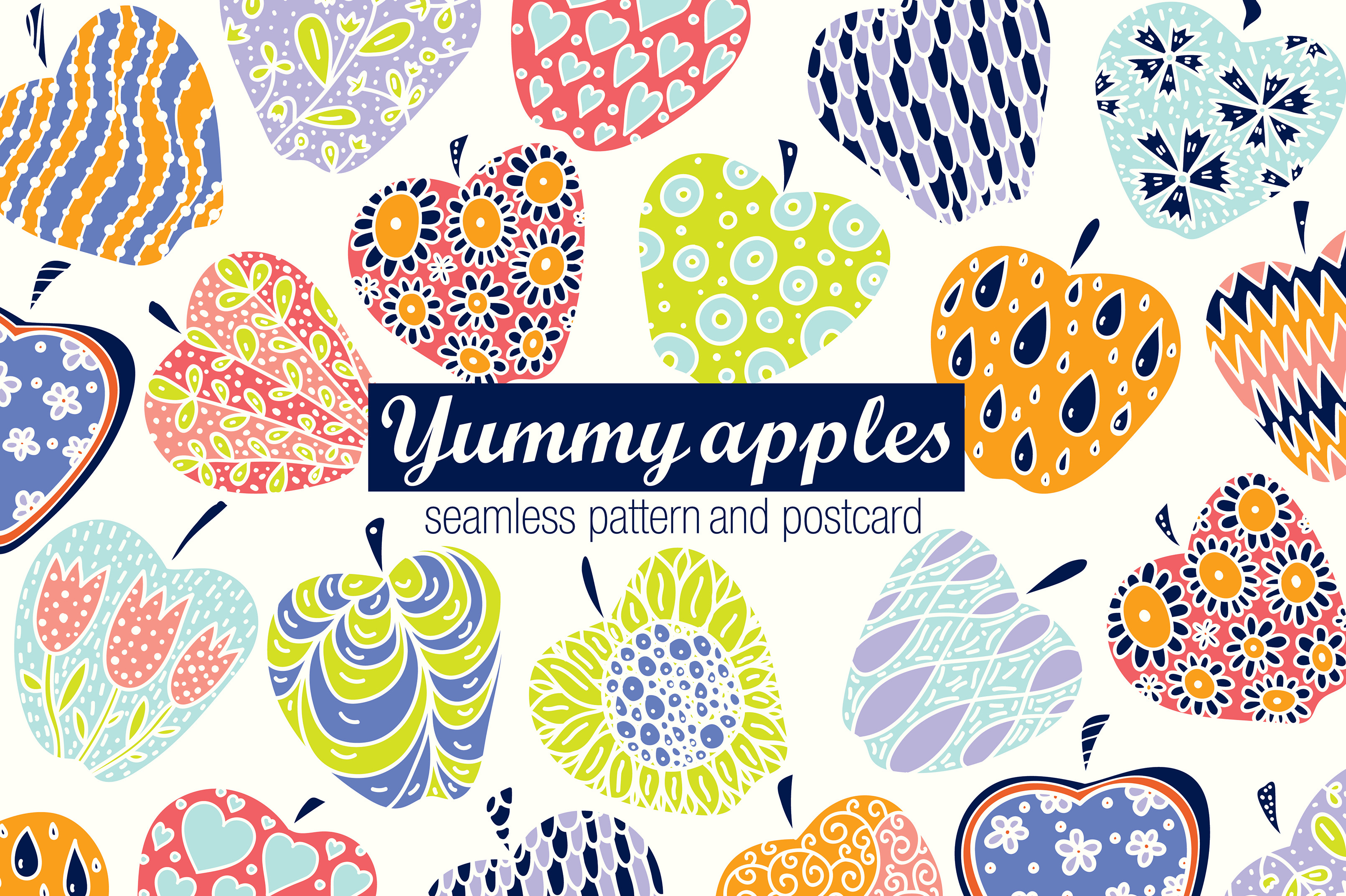 Yummy apples, a Pattern Graphic by vyazovskaya.julia