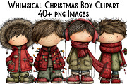 Whimsical Christmas Boy Clipart, an Illustration by Pixels.Craft (Thumbnail 1 of 6)