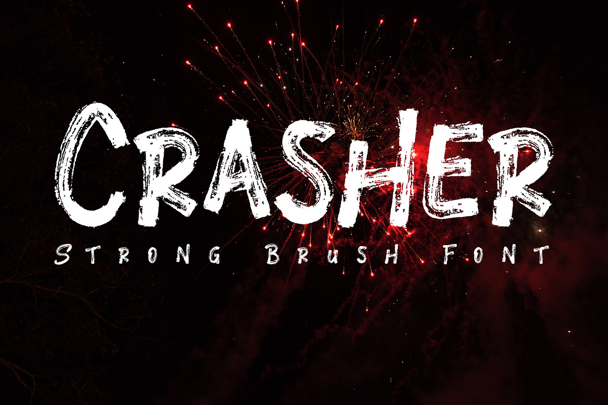 Crasher // Strong Brush Font, a Font by Bluestudio (Photo 1 of 9)