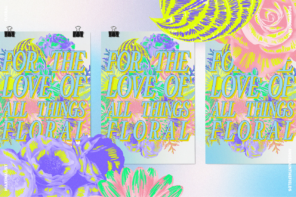 80s Floral Clipart + Bonus, an Object Illustration by angelainthefields (Photo 9 of 12)