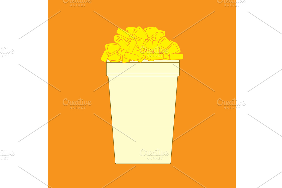 Cup of hot fresh boiled corn. Fast, a Food Illustration by Toltemara