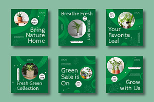 Modern Botanical Social Media Post, a Social Media Template by MightyDesign