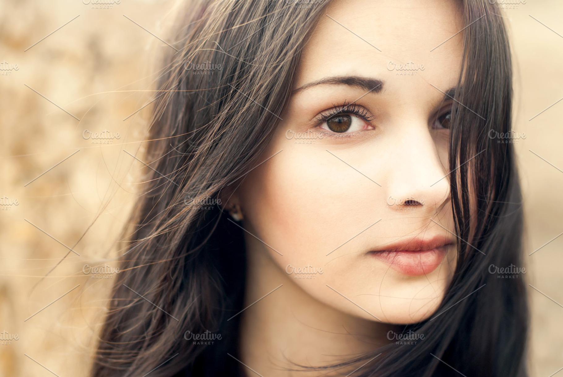 Portrait of a sensual brunette stock photo containing girl and female, a Beauty & Fashion Photo by Aleshyn Andrei