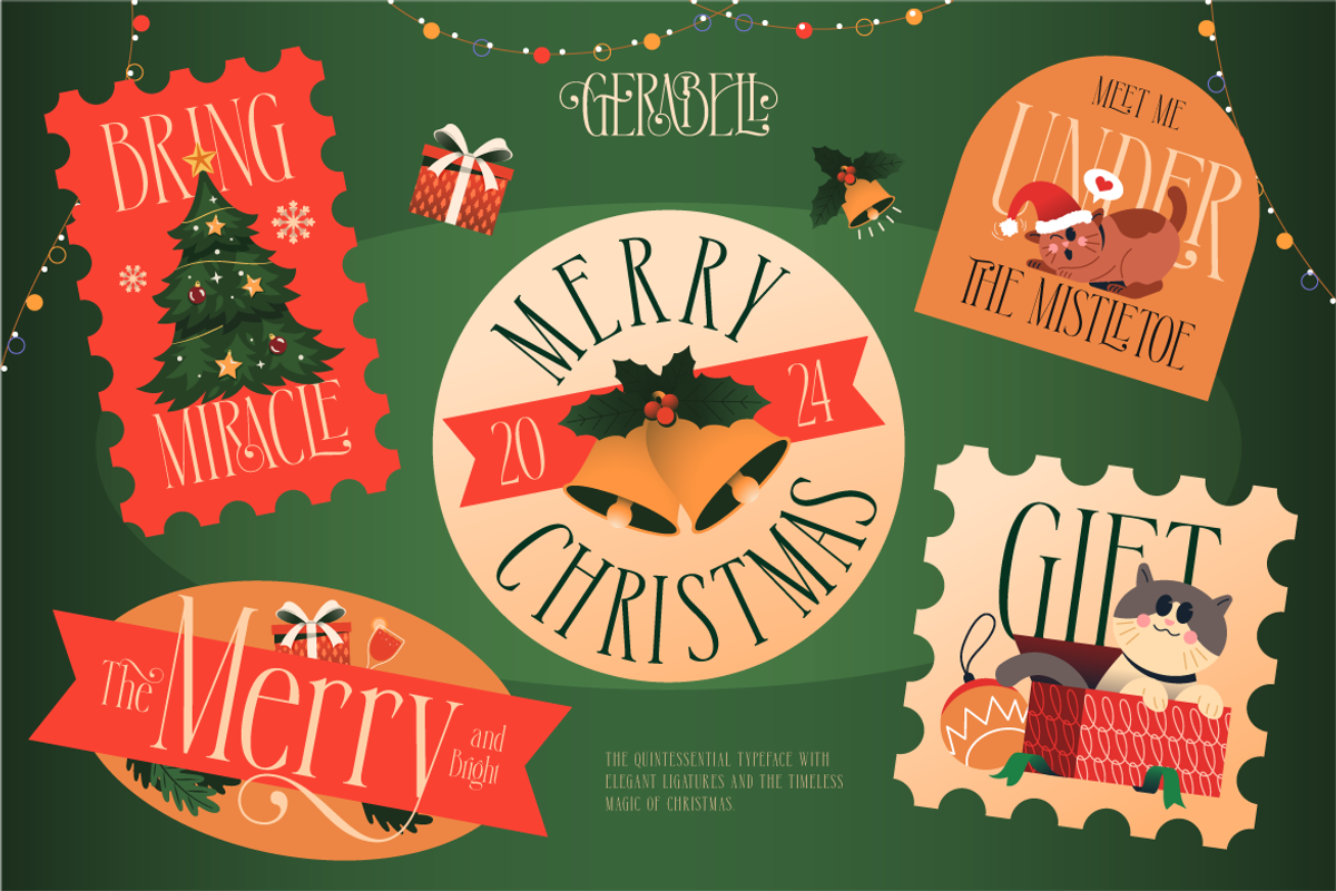 Gerabell - Condensed Christmas Serif, a Serif Font by Burntilldead (Photo 7 of 12)