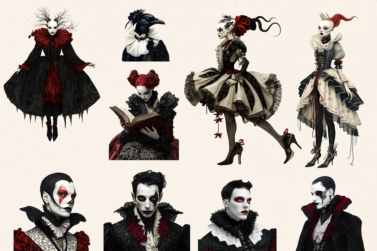 PECULIAR GOTHIC PEOPLE CLIPART, a Person Illustration by Daring Digies (Photo 3 of 10)