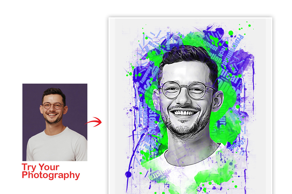 Unique Portrait Text Photo Effect, an Action Add-On by MRI STUDIO (Photo 13 of 42)