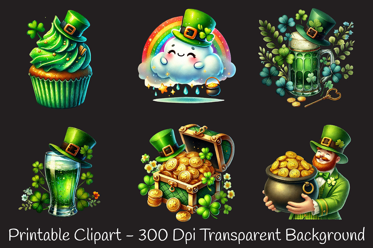 St Patrick's day sublimation clipart, an Illustration by RobertsArt (Photo 3 of 7)