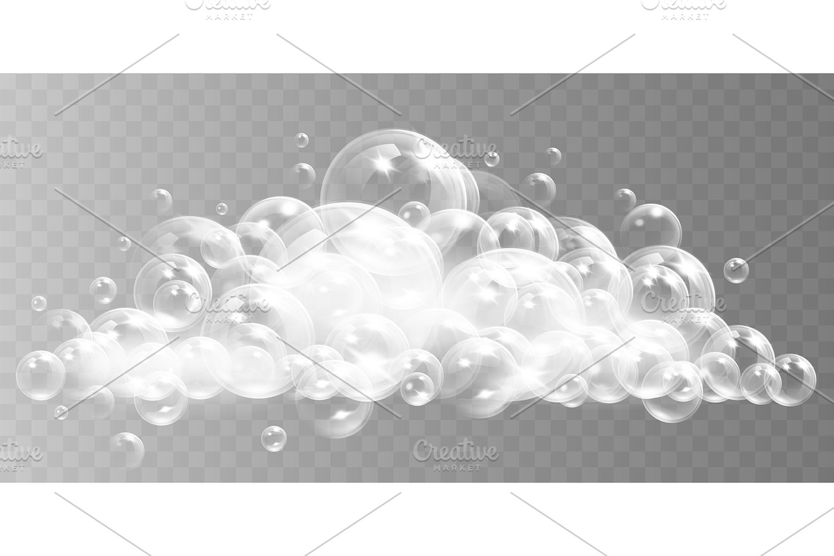 White soap lather and air bubbles, an Object Illustration by Yayasya (Photo 1 of 3)