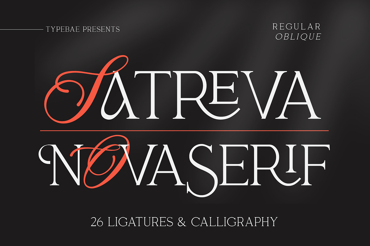 Satreva Nova Serif Font, a Serif Font by Typebae (Photo 1 of 8)