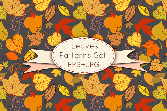 Leaves Seamless Patterns Set