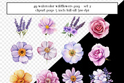 Watercolor Wildflower Clipart Set 2, an Object Graphic by AllTheKewtClipart (Thumbnail 2 of 5)