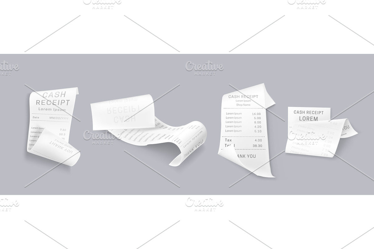 Cash bill receipt paper strips, a Finance Illustration by art PVP - market