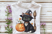 Halloween Black Cat PNG, an Illustration by CraftArtStudio (Thumbnail 2 of 4)