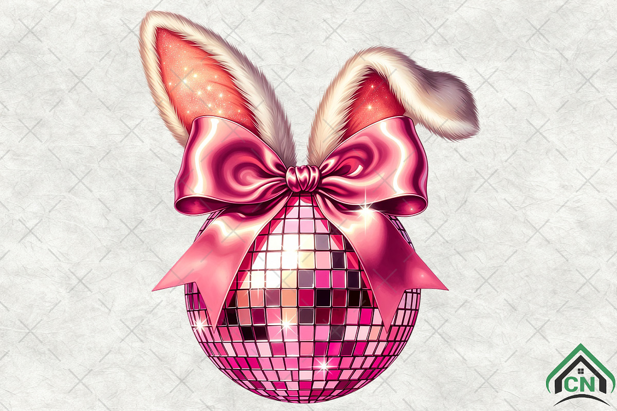 Disco Ball Easter Bunny PNG, an Illustration by Craft Nest (Photo 2 of 6)
