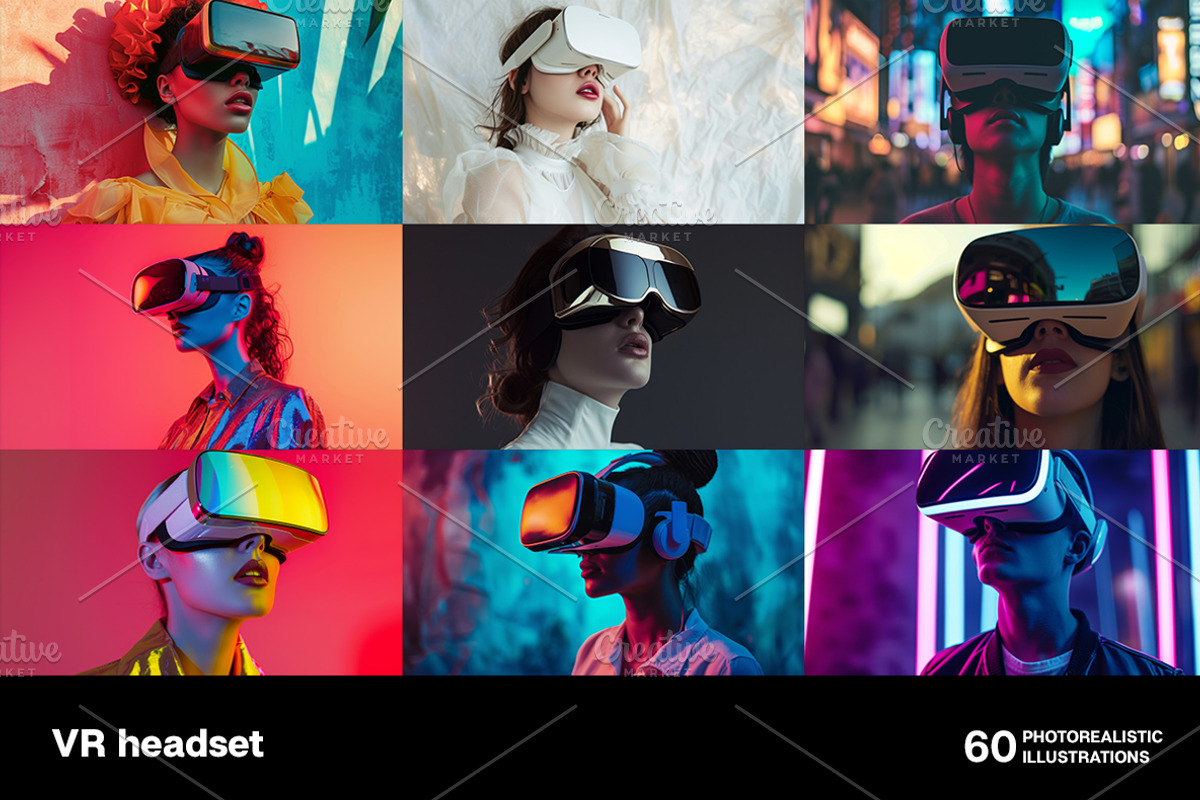 VR Headsets. 60 images, a Technology Photo by Handmadefont (Photo 7 of 13)