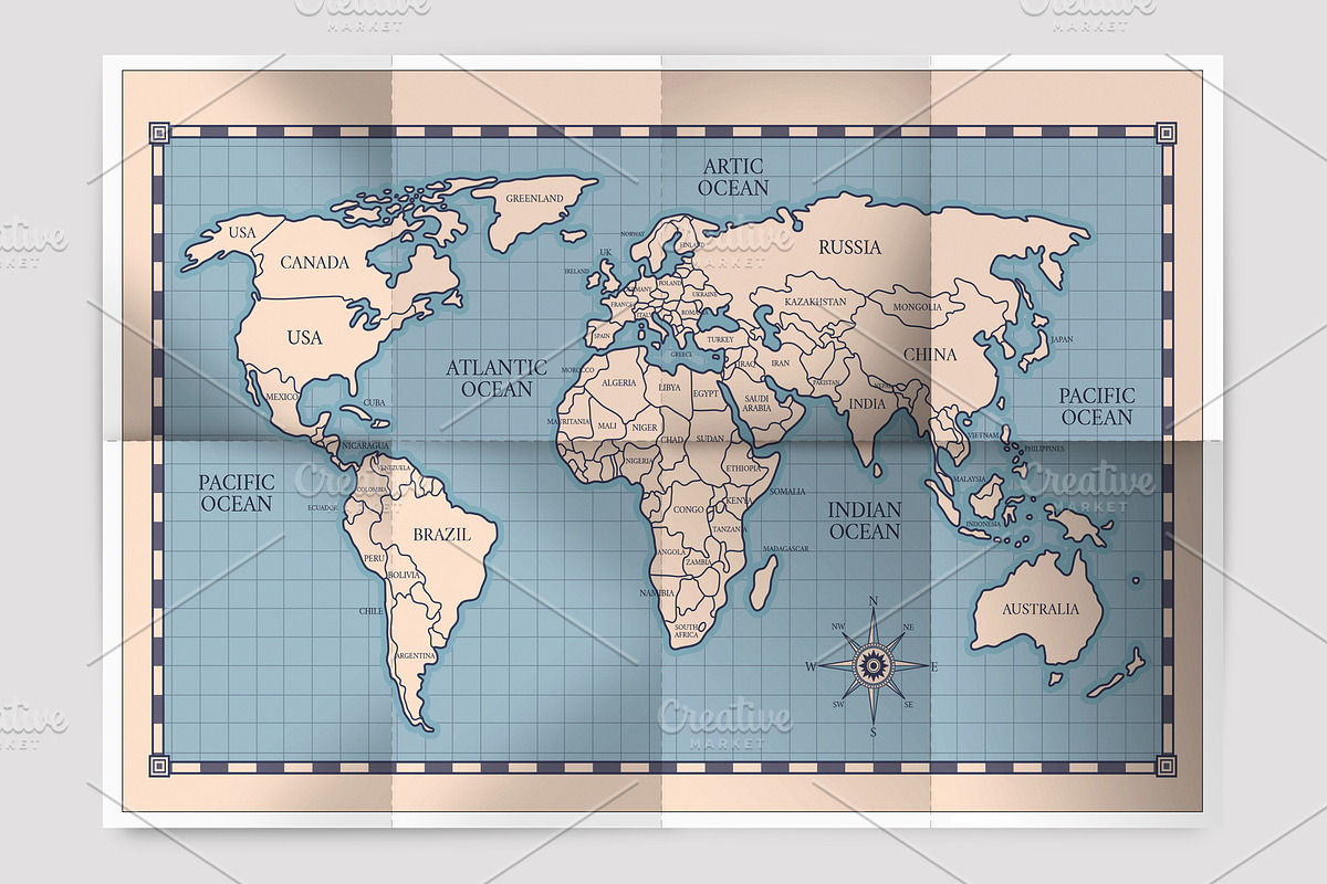 PAPER MAP MOCKUP, a Product Mockup by Moonlight Creative