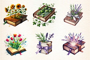 Flower Book Clipart Bundle,, an Illustration by DreamArtGraphic (Thumbnail 2 of 5)