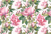 Watercolor Garden Rose Patterns, a Pattern Graphic by Jeanna Draw (Thumbnail 12 of 12)