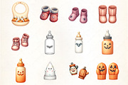 Halloween Baby Shower Clipart, an Illustration by CrexoraLab (Thumbnail 2 of 5)