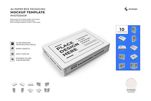 A4 Paper Box Packaging Mockup, a Packaging Mockup by DesignRushMarket