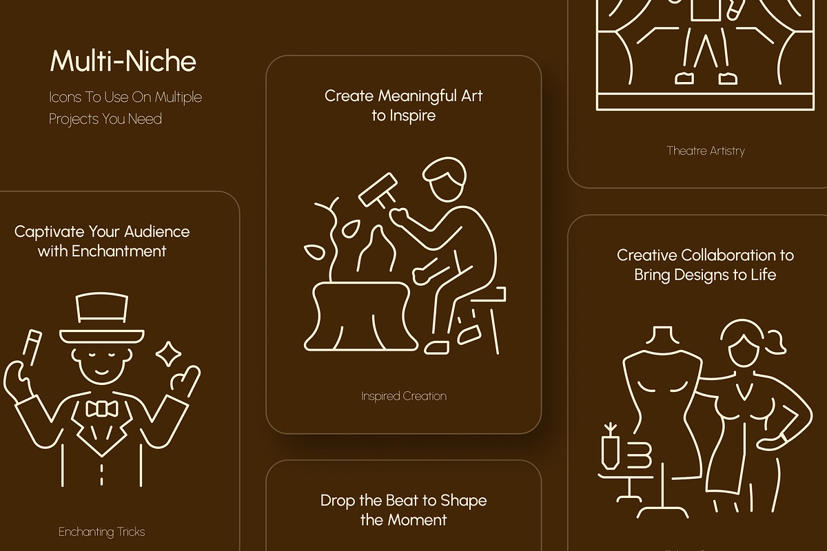 Artistic Icons Set, an Outline Icon by Prosymbols (Photo 3 of 8)