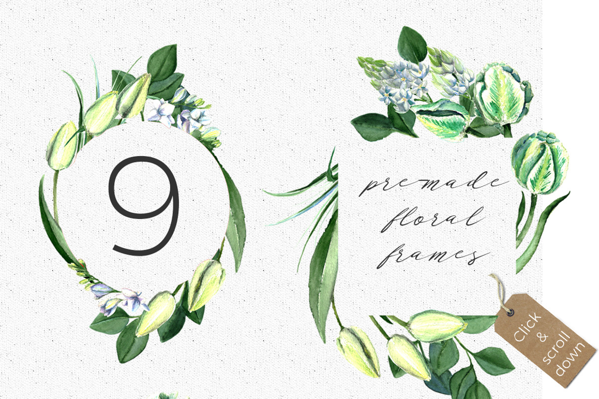 Wedding Watercolor Tulips Set, an Illustration by WBS Design (Photo 3 of 9)