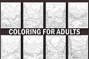 100 Mountain Coloring Page for Adult, a Stationery Template by Design Station (Thumbnail 5 of 7)