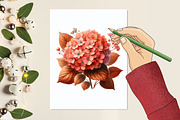 Watercolor Spring Hydrangea Flowers, a Graphic by designcity5 (Thumbnail 5 of 5)