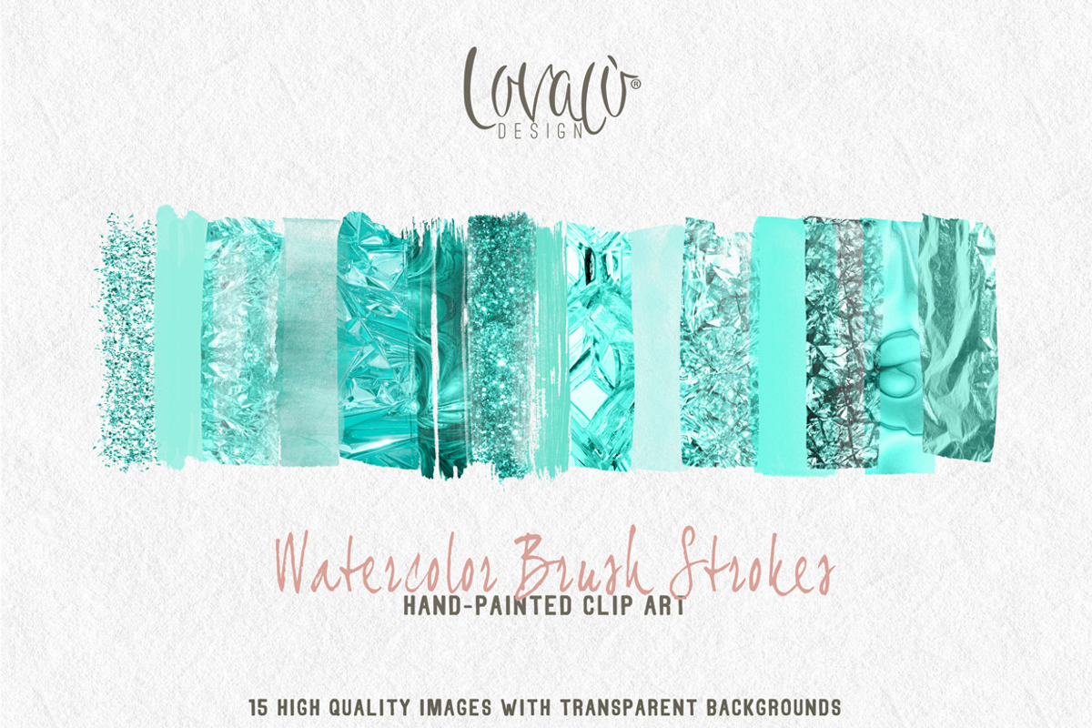 Green Mint paint brush strokes, a Texture Graphic by Lovalù®