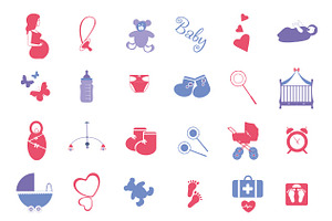 Pregnancy and baby icons, an Icon by Svetlana Voloshina