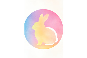 Colorful silhouette of rabbit in, an Illustration by Lermont51