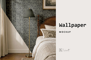 Elegant Bedroom Wallpaper Mockup
