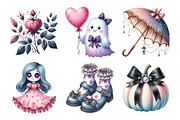 Gothic Coquette Halloween Clipart, an Illustration by Daily.Designs (Thumbnail 4 of 5)