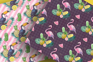 Tropical Summer Digital Paper Pack