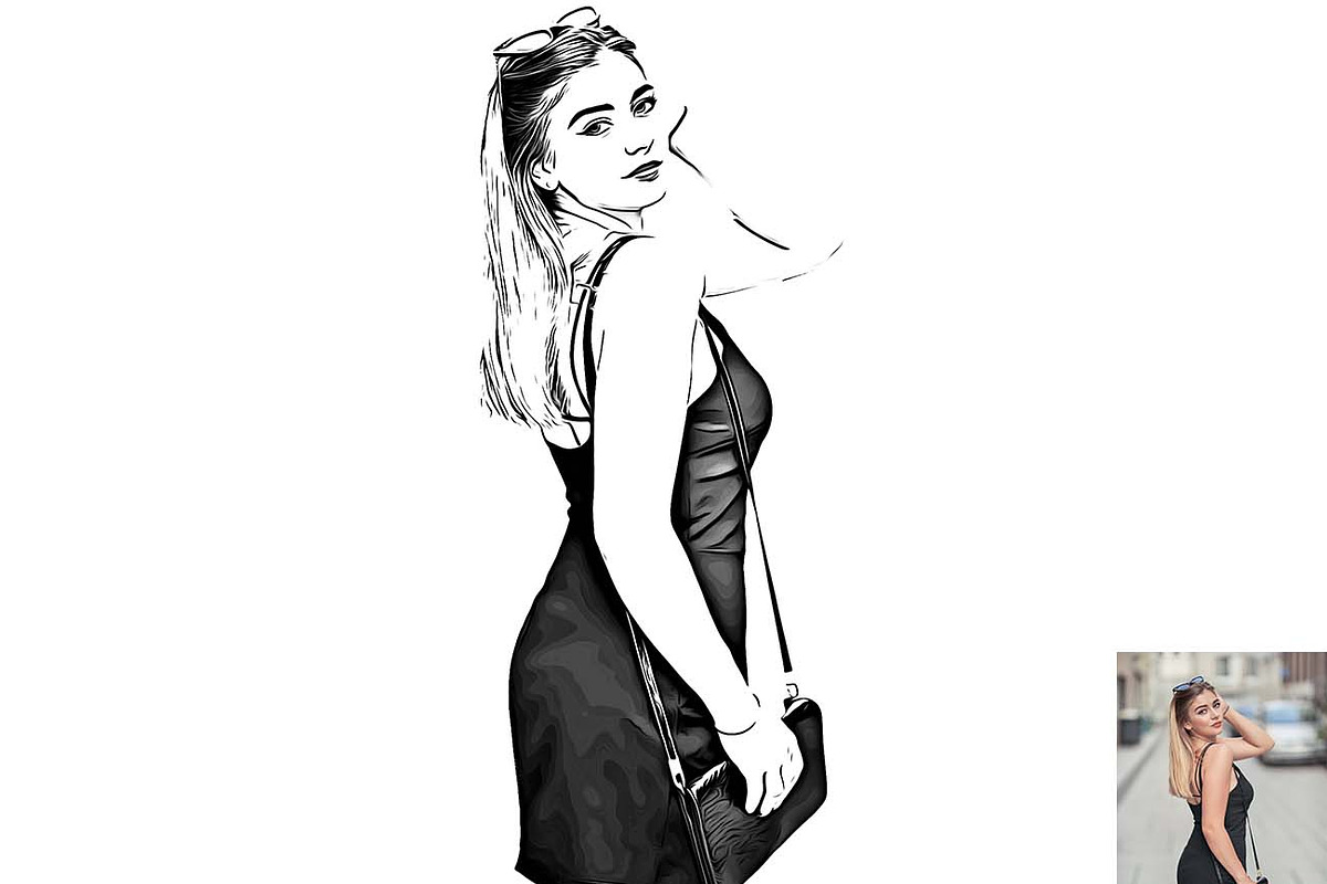 Digital Vector Drawing Ps Action, an Action Add-On by Studio Retouch (Photo 3 of 12)