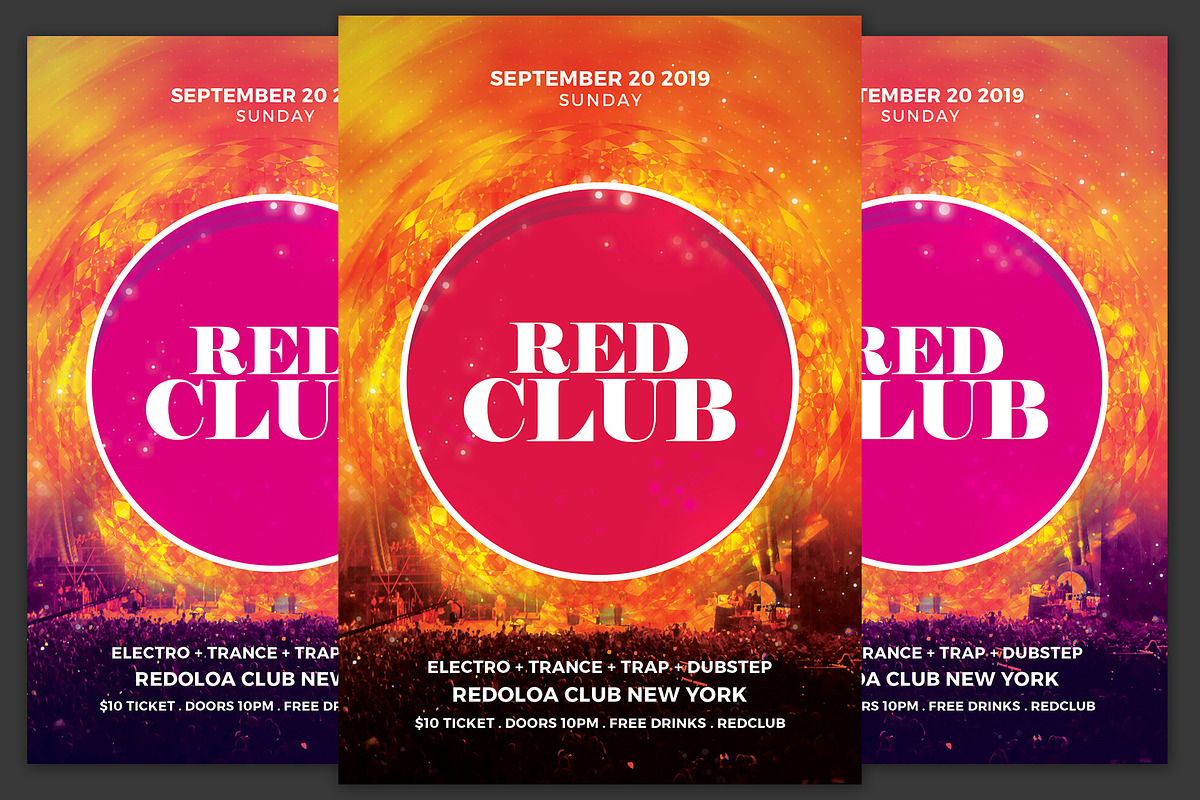Red Club Flyer, a Flyer Template by KiraYamato Design Studio