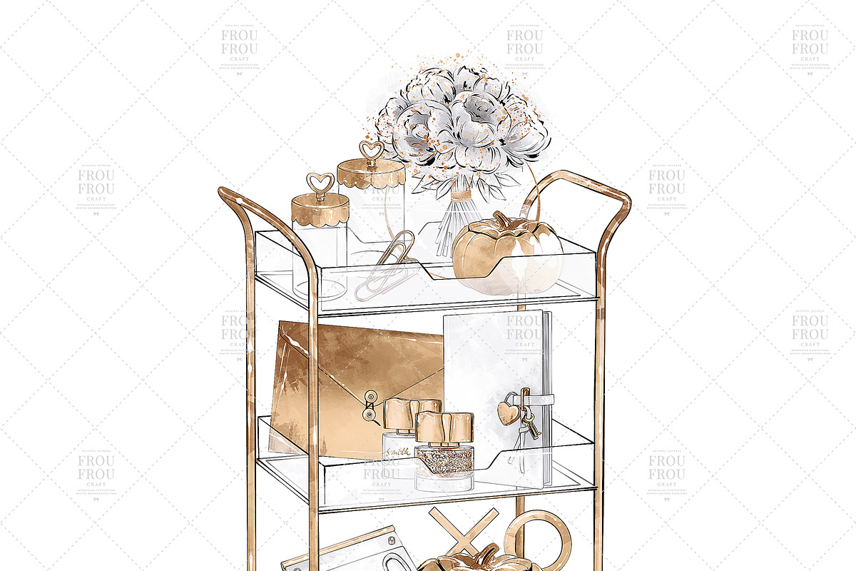 Gold Stationery Girl Boss Clipart, an Illustration by Frou Fou Craft (Photo 4 of 7)