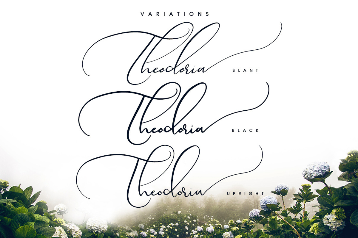 Theodoria Script Font, a Script Font by Creativeqube Design (Photo 13 of 16)