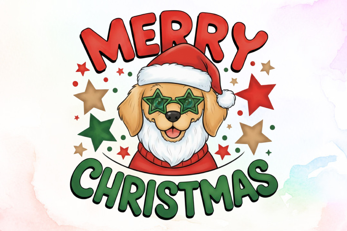 Merry Christmas Santa Dog PNG, an Illustration by Sublimation Artist (Photo 1 of 9)