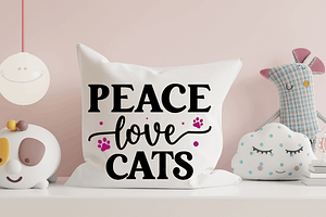 Peace Love Cats SVG