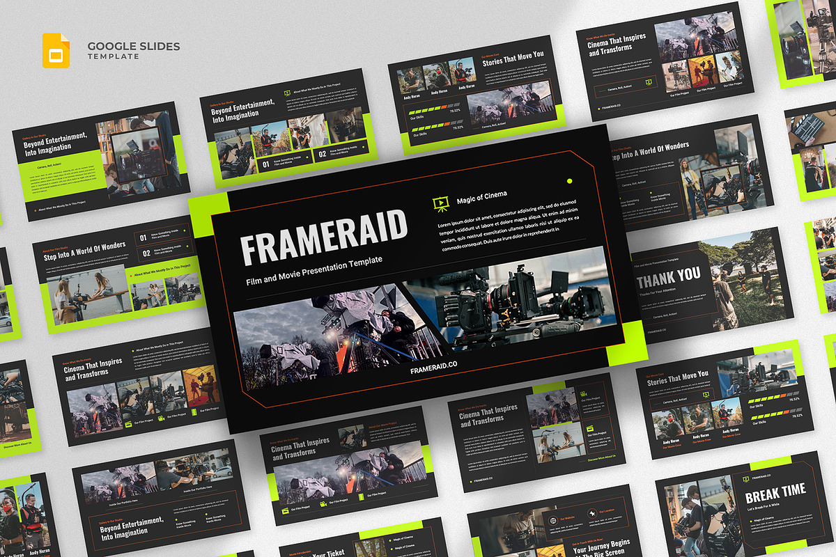 Video, Film, & Movie Google Slides, a Presentation Template by fluffstudio (Photo 1 of 4)