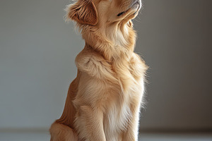Golden Retriever Puppy Sitting Looki, an Animal Photo by Pixeness Studio