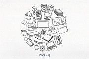 Office Doodle Kit, an Object Graphic by Luis Batlle (Thumbnail 2 of 5)