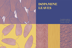 Dopamine leaves. Seamless Patterns