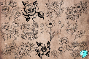 Vintage Floral Digi Stamps Vol 2.