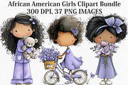 African American Girls Clipart, an Illustration by Canvas Craft (Thumbnail 1 of 7)