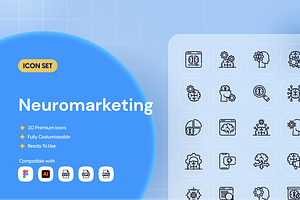 Neuromarketing Icon Set, an Outline Icon by Nathaya Studio