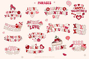 Retro Groovy Valentines Day clipart, an Illustration by Cozy pattern shop (Thumbnail 4 of 9)